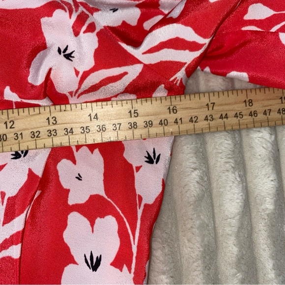 Eliza J Off The Shoulder Shift Dress In Coral White Floral Women's Size 2 - Picture 8 of 11